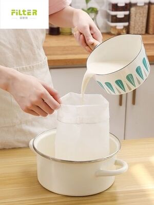 Yiyecek sınıfı sıvı filtre poşeti, tekrar kullanılabilir Nylon/Pambuk Soymilk filtre poşeti