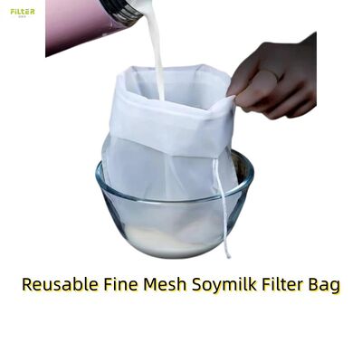 Ev yapımı badem sütü, soya sütü ve meyve suyu için ince dokuma pamuklu sıvı torbası