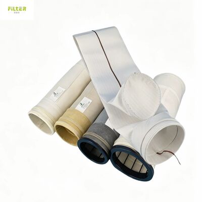 Toz Filtrasyon Performansı için İğne Delikli Polyester Keçe ve Güçlendirilmiş Tabana Sahip Endüstriyel Sınıf Torbalı Filtre Torbaları