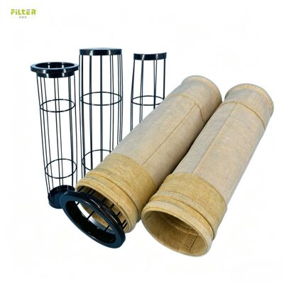 Sıcaklığa dayanıklı poliester aramid PPS P84 PTFE filtresi torbası, atımlı jet toz toplayıcı için